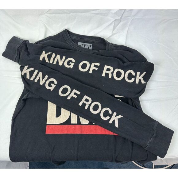 Run DMC T-Shirt Top Women's Size M Black 100% Cotton Crew-Neck Long Sleeves-Y2K - Picture 3 of 8